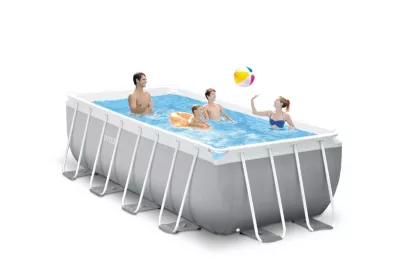 Piscine tubulaire rectangulaire gris clair 4 x 2 x 1,22 m Intex Prism Frame