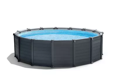 Piscine tubulaire ronde Intex Graphite Ø4.78 x H 1.24 m