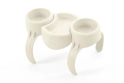 Ensemble 2 porte-gobelets + 1 plateau Lay-Z-Spa® Bestway L.35 x l.20,5 cm beige