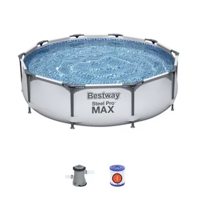 Piscine tubulaire ronde Bestway Steel Pro Max Ø305 x H76 cm avec filtration