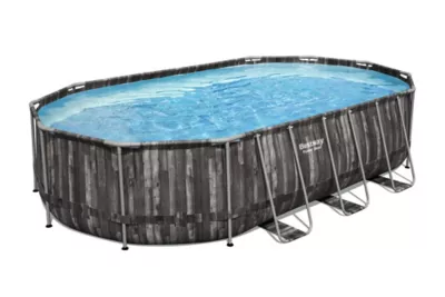 Piscine tubulaire effet bois ovale Bestway Power Steel 6,10 x 3,66 m