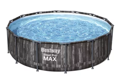 Piscine tubulaire ronde effet bois Bestway Steel Pro Max Ø4.27 x H 1.07 m