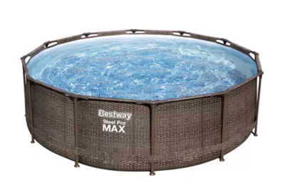 Piscine tubulaire ronde Bestway Steel Pro Max effet rotin Ø366 x H100 cm avec filtration