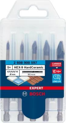 Image principale de Foret pour carrelage vendu par 5 HEX-9 Expert Bosch
