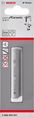 Image principale de Foret carrelage (x1) - dimensions Ø.10 x L.66 mm - emmanchement Universel - Bosch