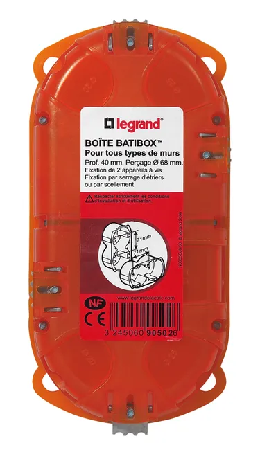 Image principale de Boîte d'encastrement 2 postes Batibox  - LEGRAND