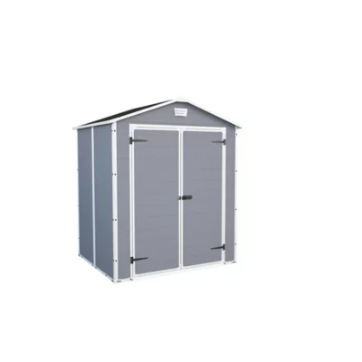 Abri de jardin + plancher Keter Manor en résine coloris gris et blanc ép.16 mm surface extérieure 2,81 m²
