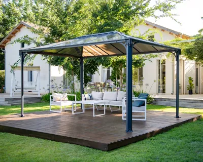 Tonnelle autoportante aluminium et toit polycarbonate Canopia by Palram Martinique 4,3 x 2,95 m