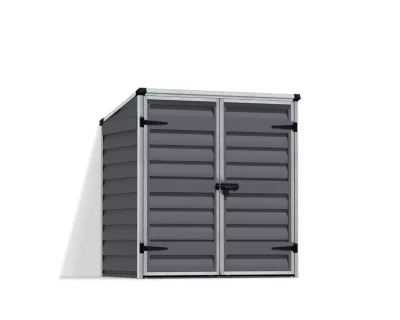 Armoire de jardin polycarbonate 1,25m², l.139 x H.146,5 x P.90 cm, gris, Canopia Voyager
