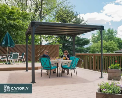 Tonnelle autoportante aluminium et toit polycarbonate Canopia by Palram Milano 3 x 3 m