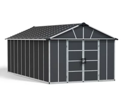 Abri de jardin Yukon polycarbonate gris foncé surface totale 21,3m²