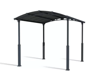 Carport Arcadia Alpine 43 gris anthracite toit arrondi 4,35 x 3,59 m