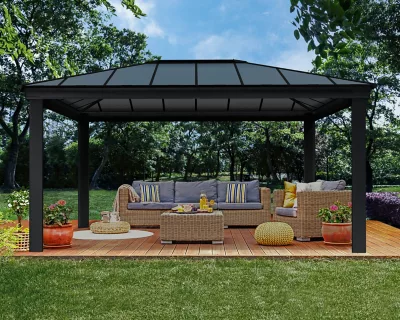 Tonnelle autoportante aluminium et toit polycarbonate Canopia by Palram Dallas 3,64 x 4,88 m
