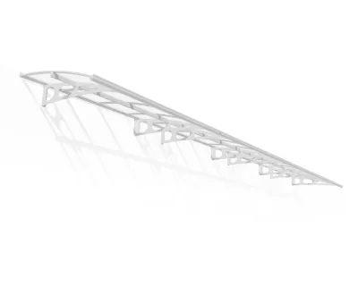 Auvent Bordeaux 890 x 140cm Blanc - Transparent en Polycarbonate et acier