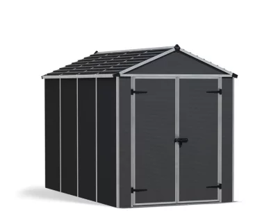Abri de jardin Rubicon polycarbonate gris foncé surface totale 5,3m²