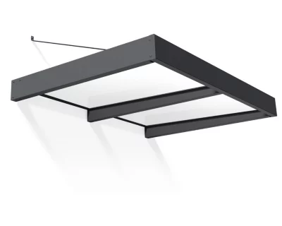 Auvent Sophia XL 140 x 192 cm Grise - Translucide en Acrylique et aluminium