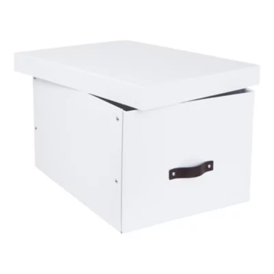 Boîte de rangement rectangulaire avec couvercle Tora coloris blanc
