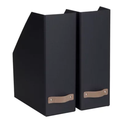 Lot de 2 rangements pour dossier William P. 24,5 cm x L. 11 cm gris anthracite