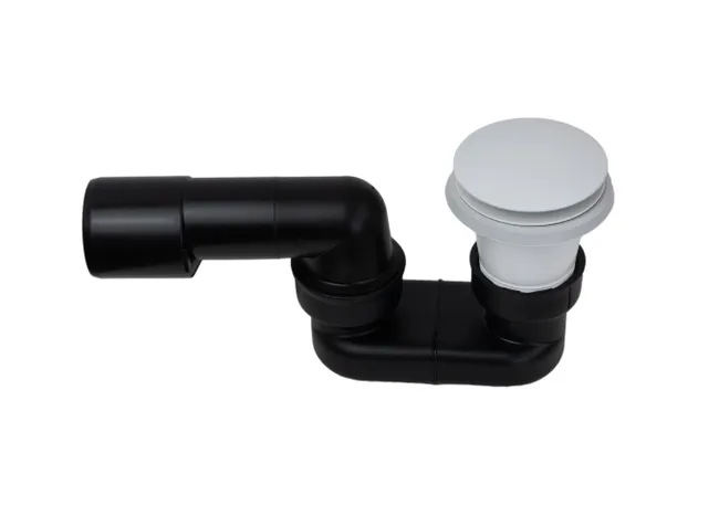 Bonde de baignoire Click Clack avec siphon réglable, blanc mat Vicario 1012.805.50 - Blanc mat