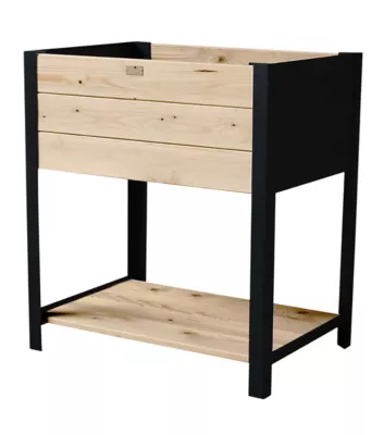 Carré potager bois et zinc noir 78 x 36 x h.72 cm