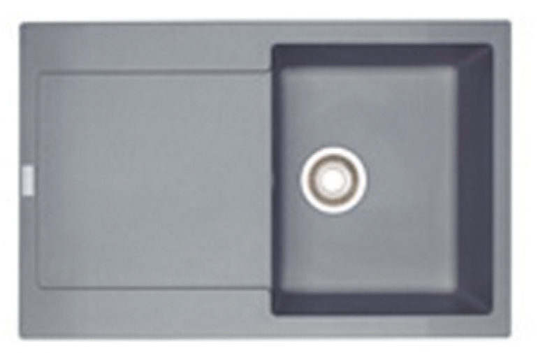 Éviers en "FRAGRANIT DURAKLEEN" encastrables réversiblesbonde inox Ø 90 mmlivrés avec siphonprofondeur de cuve 200 mm
