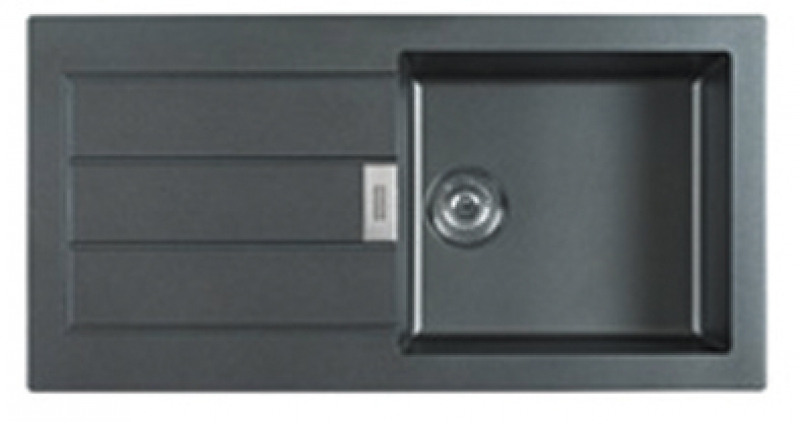 Éviers en TECTONITE encastrables réversiblesbonde inox Ø 90 mmlivrés avec siphonprofondeur cuve : 200 mm