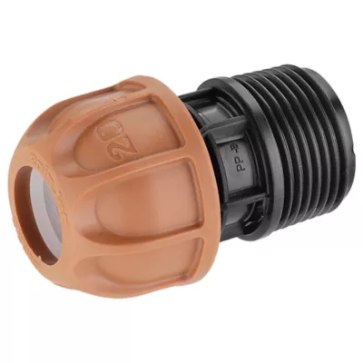 Raccord ø20 mm fileté 1" mâle L. 67 mm