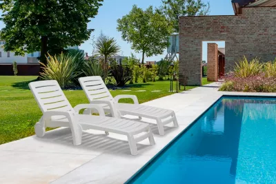 Bain de soleil en plastique blanc Bica Riva