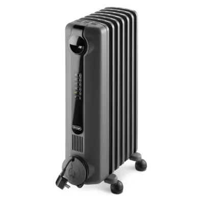 Radiateur à bain d'huile 1500 W, pour 15 m², noir, l.39,2 x P.16 x H.65 cm, Delonghi Radia S TRRS0715 BLK