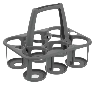 Range bouteilles en plastique gris 6 compartiments Coverline