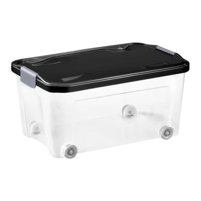 Boîte de rangement avec roulettes Tontarelli Combi Box 43 L couvercle noir vendue par 3 pièces