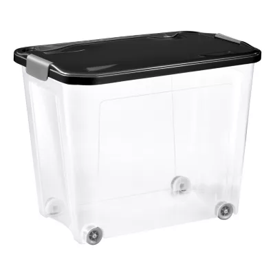 Boîte de rangement avec roulettes Tontarelli Combi Box 67 L couvercle noir vendue par 3 pièces