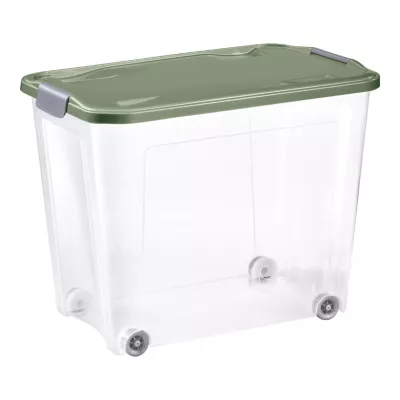 Boîte de rangement avec roulettes Tontarelli Combi Box 67 L couvercle vert vendue par 3 pièces
