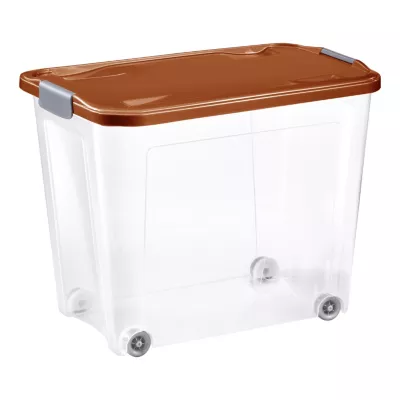 Boîte de rangement avec roulettes Tontarelli Combi Box 67 L couvercle terracotta vendue par 3 pièces