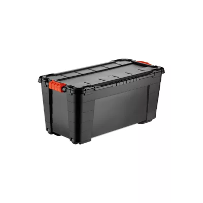 Malle de rangement 80 L noire avec couvercle, Tontarelli OPP