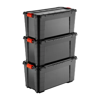 Malle de rangement 80L Tontarelli avec couvercle vendue par 3 pièces