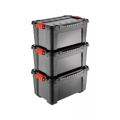 Malle de rangement vendue par 3 contenance 40L Tontarelli avec couvercles