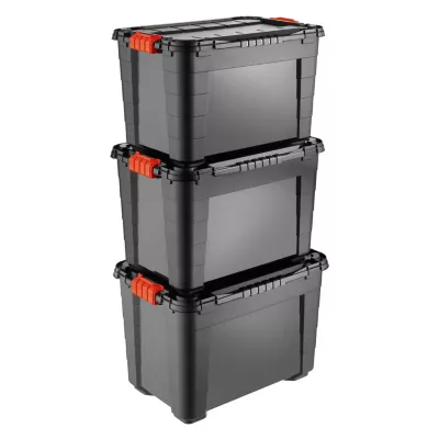 Malle de rangement 60L Tontarelli avec couvercle vendue par 3 pièces