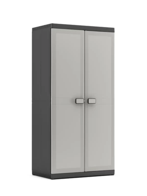 Armoire haute résine noir anthracite 3 tablettes XL H.182 x L. 89 cm Logico