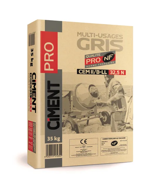 Ciment gris NF, CIMALIT, CEM II 32,5, 35 kg
