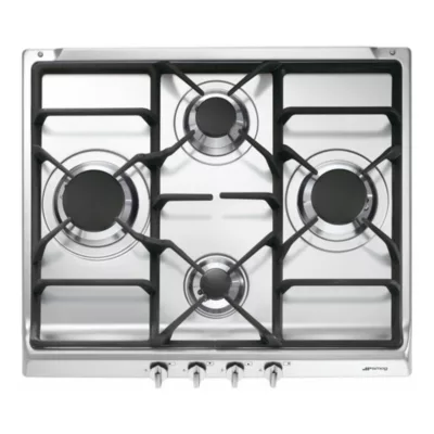 Plaque de cuisson gaz 4 foyers - coloris argent - l.60 x P.50,3 x H.7,6 cm - Smeg S60GHS