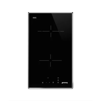 Plaque de cuisson vitrocéramique 2 foyers - coloris noir et argent - l.30 x P.51 x H.5,8 cm - Smeg SE232TX1