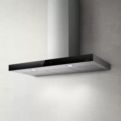 Hotte droite en verre noir et inox L. 90 cm Joy Blix Elica