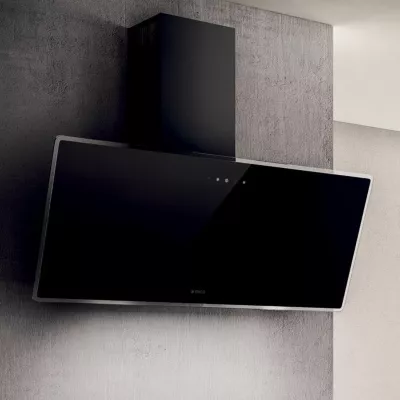 Hotte inclinée en verre noir L. 90 cm Shire Elica