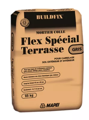 Mortier colle flex spécial terrasse C2 gris
