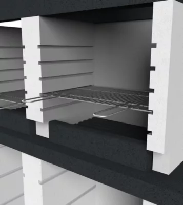 Barbecue duplex en béton allégé San Diégo 2 surfaces de cuisson Sarom