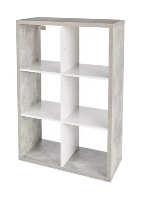 Étagère modulable 6 cubes effet béton