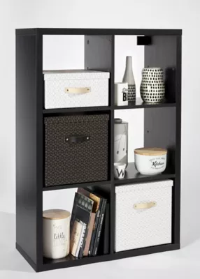 Étagère modulable 6 cubes coloris noir mat