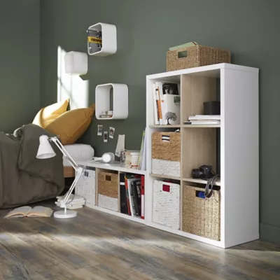 Étagère modulable 6 cubes coloris blanc et chêne