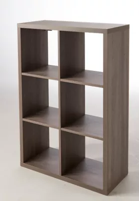 Étagère modulable 6 cubes effet chêne gris Mixxit